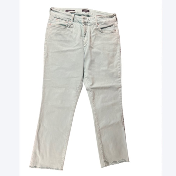 NYDJ Turquoise Ankle Length Pants Ankle Cut Off/Rip - Picture 2 of 7